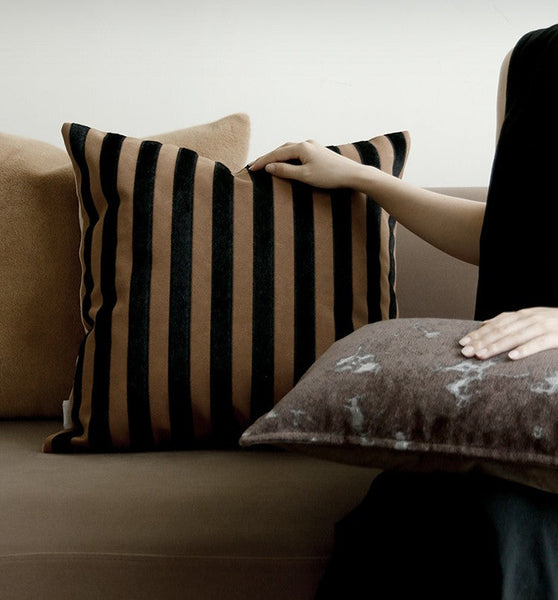 Large Modern Decorative Pillows for Sofa, Contemporary Cushions for Interior Design, Brown Modern Throw Pillows for Couch-Silvia Home Craft