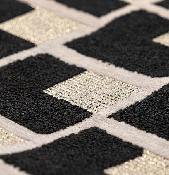 Black Chequer Modern Sofa Throw Pillows, Abstract Contemporary Throw Pillow for Living Room, Large Decorative Throw Pillows for Couch-Silvia Home Craft