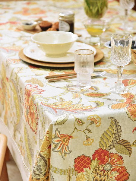 Extra Large Rectangle Tablecloth for Dining Room Table, Country Farmhouse Tablecloth, Square Tablecloth for Round Table, Rustic Table Covers for Kitchen-Silvia Home Craft