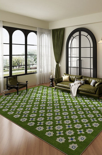 Minimalist Modern Rugs for Bedroom, Colorful Absract Rugs for Living Room, Mid Century Modern Rugs, Colorful Geometric Rugs for Dining Room-Silvia Home Craft