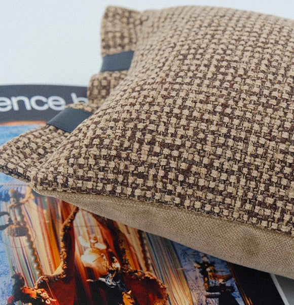 Contemporary Modern Sofa Pillow Covers, Brown Decorative Throw Pillows for Bedroom, Modern Throw Pillows for Couch, Modern Sofa Pillows for Interior Design-Silvia Home Craft