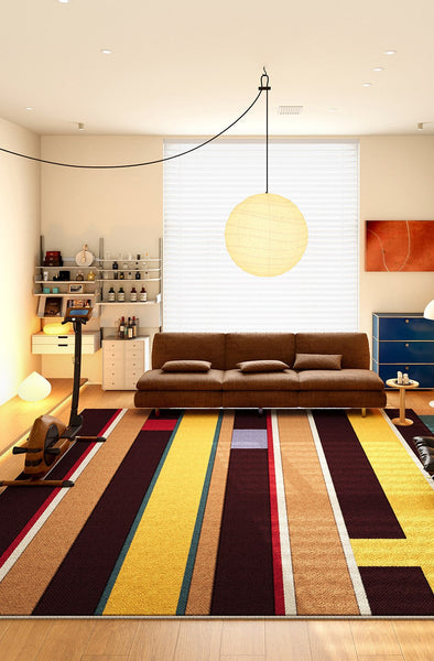 Bedroom Modern Rugs, Mid Century Modern Rugs in Living Room, Large Modern Rugs for Sale, Contemporary Floor Carpets under Sofa-Silvia Home Craft