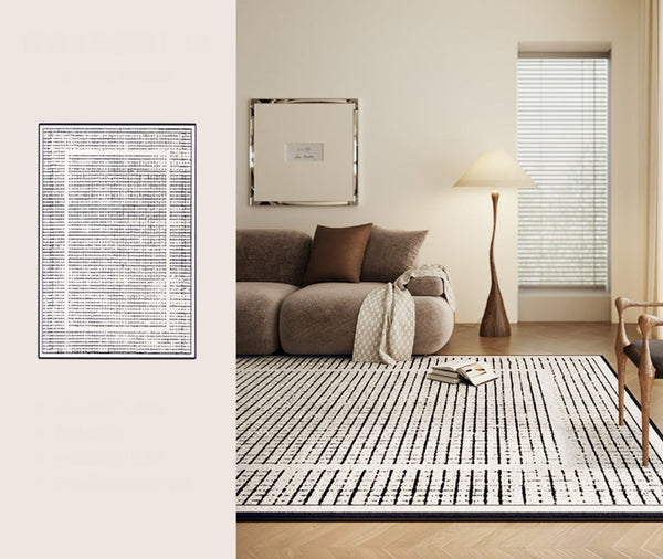 Mid Century Modern Rugs for Bedroom, Large Modern Rugs for Living Room, Contemporary Abstract Rugs under Dining Room Table-Silvia Home Craft