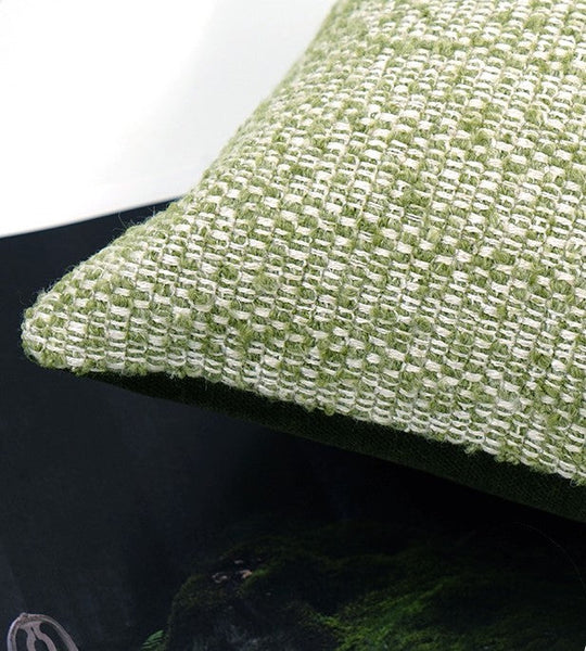 Green White Modern Sofa Pillows, Large Square Modern Throw Pillows for Couch, Simple Throw Pillow for Interior Design, Large Decorative Throw Pillows-Silvia Home Craft