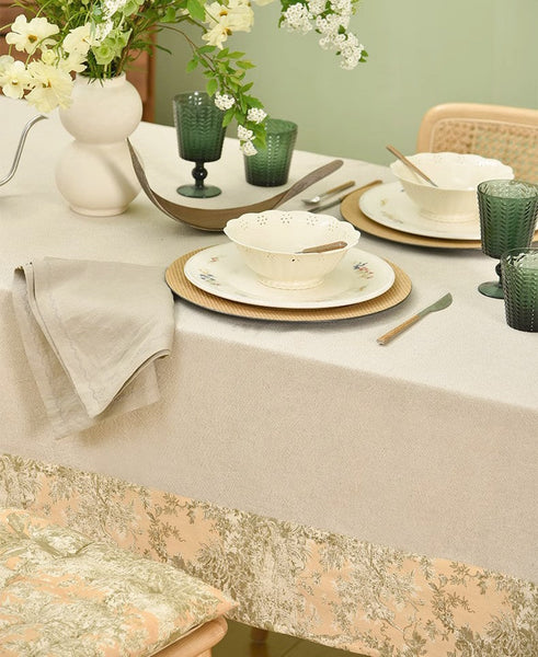Modern Tablecloth for Kitchen, Cotton and Linen Rectangle Table Covers for Dining Room Table, Square Tablecloth for Coffee Table-Silvia Home Craft