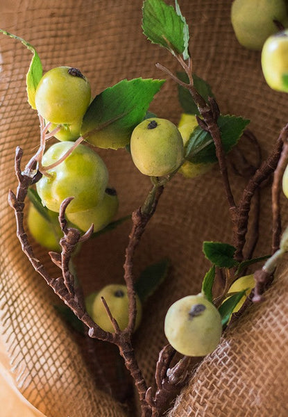 Green Apple Branch, Fruit Branch, Table Centerpiece, Beautiful Modern Flower Arrangement Ideas for Home Decoration, Simple Artificial Floral for Dining Room-Silvia Home Craft