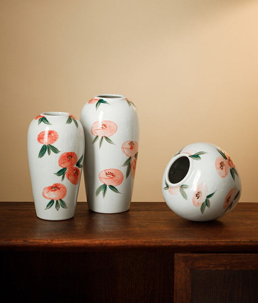 Handmade Water Holding Flower Vases, Modern Flower Vase Centerpiece on Table, Porcelain Flower Vases, Ceramic Bouquet Vases-Silvia Home Craft