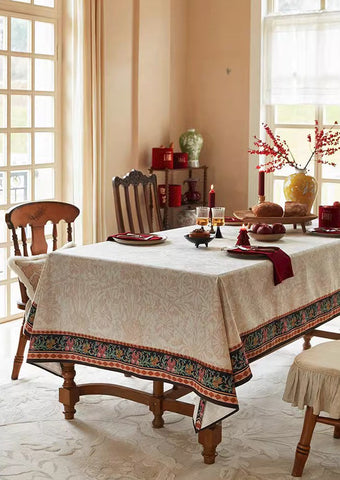 Long Large Modern Rectangular Tablecloth for Dining Room Table, Mid Century Tablecloth for Round Table, Flower Farmhouse Table Covers, Square Tablecloth for Kitchen-Silvia Home Craft