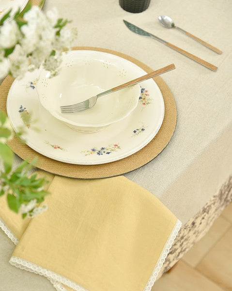 Cotton and Linen Rectangle Table Covers for Dining Room Table, Modern Tablecloth for Kitchen, Square Tablecloth for Coffee Table-Silvia Home Craft