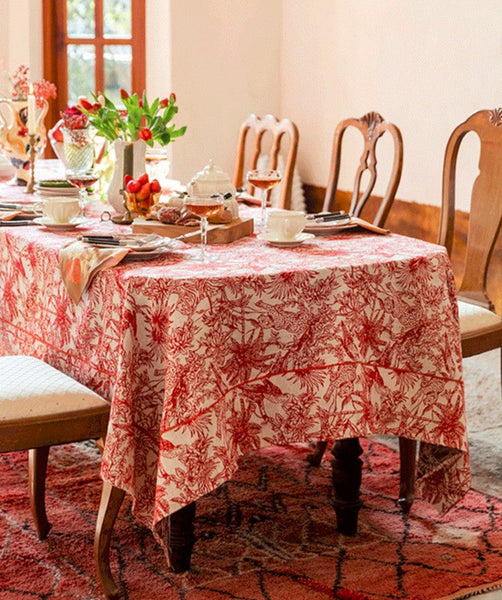Jungle Animals Leopard Parrot Pattern Tablecloth for Home Decoration, Modern Rectangle Tablecloth for Dining Room Table, Large Square Tablecloth, Christmas Tablecloth-Silvia Home Craft
