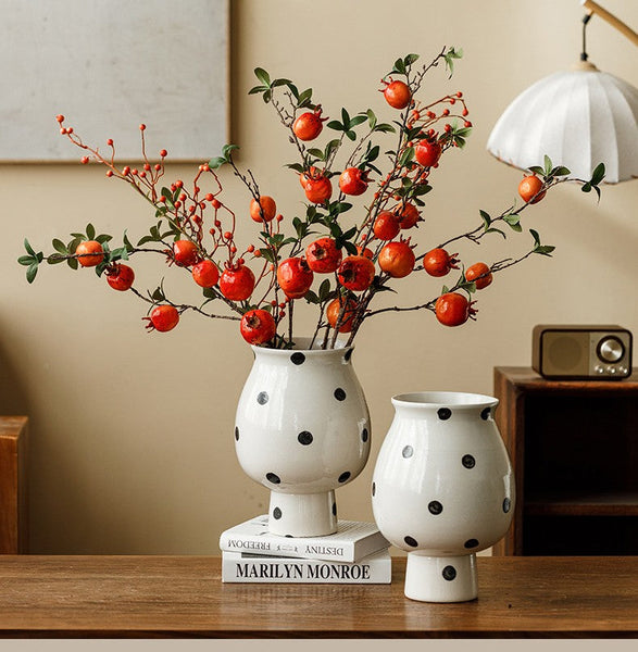 Small Flower Vases on Table, Handmade Water Holding Flower Vase, Ceramic Bud Vases, Modern Porcelain Flower Vases-Silvia Home Craft