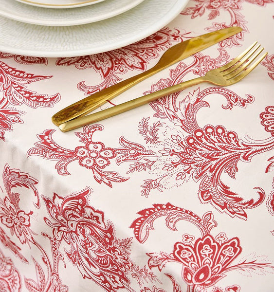 Extra Large Rectangle Tablecloth for Dining Room Table, Country Farmhouse Tablecloth, Flowers Pattern Rustic Table Covers for Kitchen, Square Tablecloth for Round Table-Silvia Home Craft