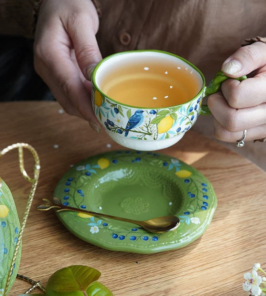 Ceramic Coffee Cups in Gift Box, British Afternoon Tea Cups Tea Cup and Saucer Set, Porcelain Tea Cup and Saucer Set-Silvia Home Craft