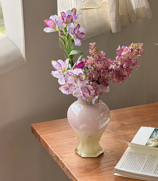 Bouquet Flower Vase, Vintage Glass Flower Vases, Creative Modern Vases for Living Room, Glass Bud Vases, Handmade Flower Vases on Table-Silvia Home Craft