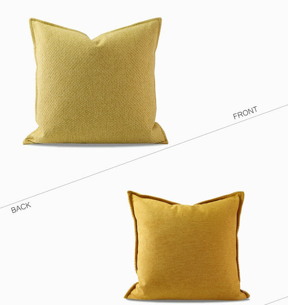 Large Yellow Square Modern Throw Pillows for Couch, Contemporary Modern Sofa Pillows, Simple Decorative Throw Pillows, Large Throw Pillow for Interior Design-Silvia Home Craft