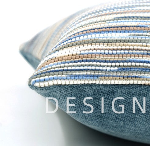 Abstract Blue Modern Sofa Pillows, Large Decorative Throw Pillows, Contemporary Square Modern Throw Pillows for Couch, Simple Throw Pillow for Interior Design-Silvia Home Craft