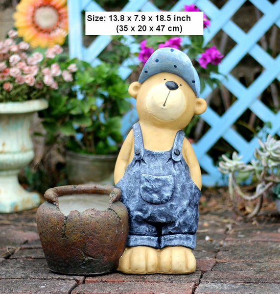 Garden Animal Sculpture Bear Statues, Garden Decor Ideas, Outdoor Garden Decoration, Animal Statues, Garden Ornament, Villa Courtyard Decor-Silvia Home Craft