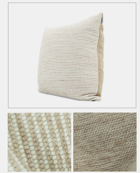 Contemporary Light Brown Modern Sofa Pillows, Large Square Modern Throw Pillows for Couch, Simple Decorative Throw Pillows, Large Throw Pillow for Interior Design-Silvia Home Craft