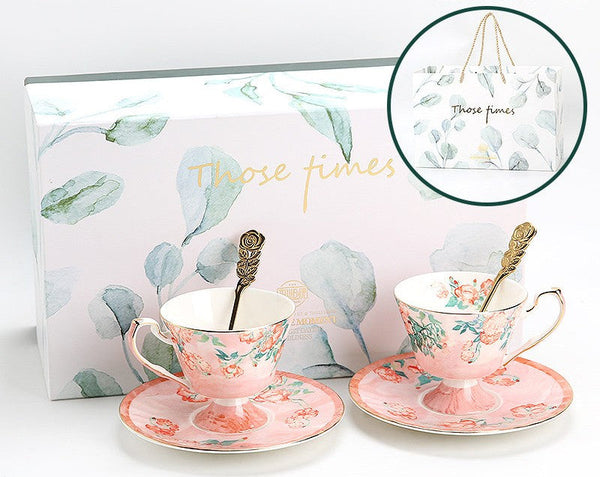 Luxury Tea Cup with Saucer, Elegant Coffee Cup, Porcelain Tea cups, Ceramic Tea Cup Set, British Tea Cup Set, Afternoon Tea Cup with Saucer Set-Silvia Home Craft