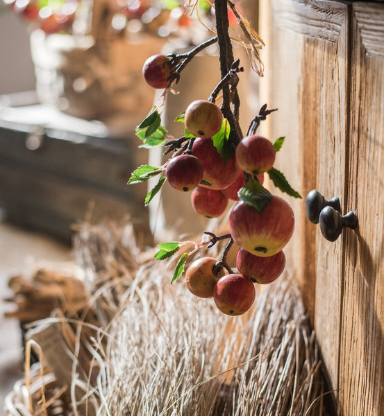Apple Branch, Fruit Branch, Table Centerpiece, Beautiful Modern Flower Arrangement Ideas for Home Decoration, Autumn Artificial Floral for Dining Room-Silvia Home Craft