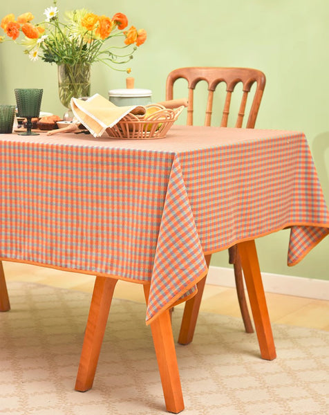 Rectangle Table Covers for Dining Room Table, Square Tablecloth for Coffee Table, Cotton Chequer Rectangular Tablecloth for Kitchen, Table Cloth-Silvia Home Craft