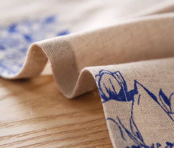Dining Room Flower Table Cloths, Large Rectangular Table Covers for Kitchen, Farmhouse Table Cloth, Wedding Tablecloth, Square Tablecloth for Oval Table-Silvia Home Craft