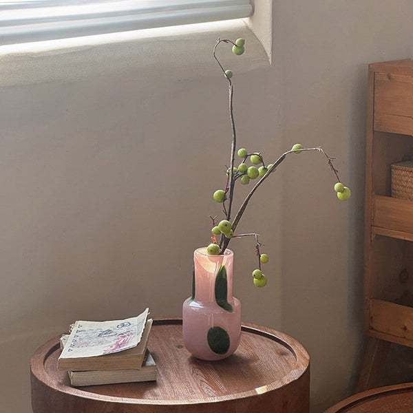 Handmade Glass Bud Vases, Flower Vases on Table, Vintage Small Glass Flower Vases, Water Holding Flower Vases-Silvia Home Craft