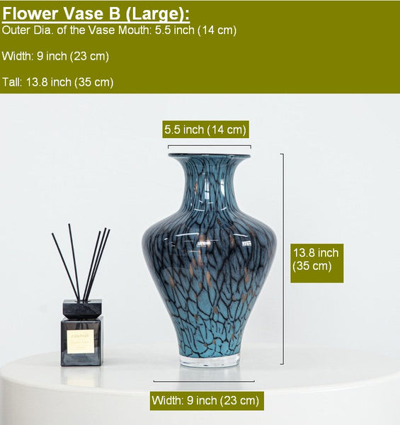 Handmade Liuli Vases, Centerpiece Vases on Table, Colored Glaze Vase for Modern Home Decor, Glass Bud Vases, Bouquet Flower Vase-Silvia Home Craft