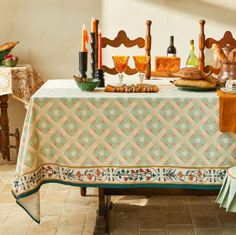 Long Rectangle Tablecloth for Dining Room Table, British Mid Century Fiberflax Tablecloth, Square Tablecloth for Coffee Table, Farmhouse Table Cloth, Wedding Tablecloth, Waterproof Tablecloth-Silvia Home Craft
