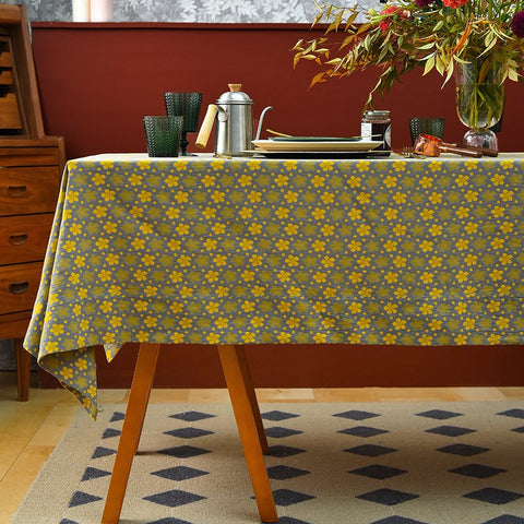 Rustic Table Covers for Kitchen, Large Rectangle Tablecloth for Dining Room Table, Country Farmhouse Tablecloth, Square Tablecloth for Round Table-Silvia Home Craft
