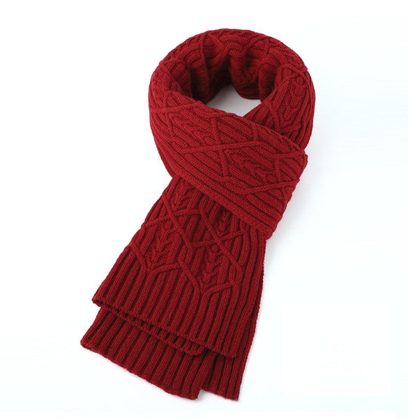 Business Wool Scarf for Gentleman, Casual Scarf Men, Men's Wool Scarf Winter, Thick Wool Scarf, Men's Winter Scarf, Formal Men Scarf Styles, Red Fashion Scarf-Silvia Home Craft