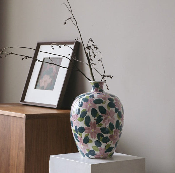 Unique Handmade Modern Flower Vase, Large Porcelain Vases for Modern Home Decor, Centerpiece Ceramic Bouquet Vases, Contemporary Vases on Dining Table-Silvia Home Craft