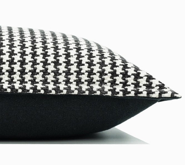 Chequer Modern Sofa Pillows, Large Black and White Decorative Throw Pillows, Contemporary Square Modern Throw Pillows for Couch, Abstract Throw Pillow for Interior Design-Silvia Home Craft