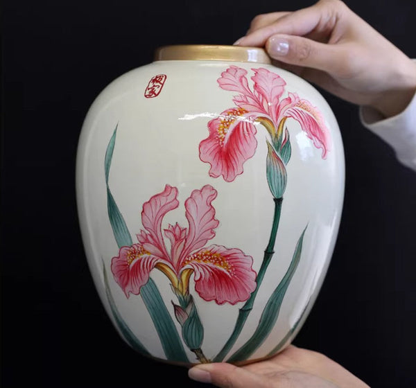 Centerpiece Ceramic Bouquet Vases, Handmade Modern Flower Vase, Large Flower Vases on Dining Table, Porcelain Flower Vases-Silvia Home Craft