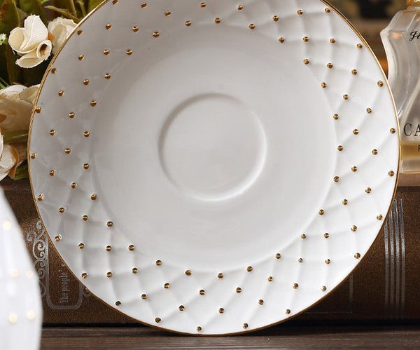 Elegant Ceramic Tea Cups, Unique Tea Cups and Saucers in Gift Box as Birthday Gift, Beautiful British Tea Cups, Creative Porcelain Tea Cup Set-Silvia Home Craft