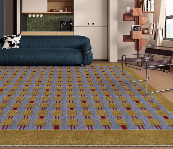 Mid Century Modern Rugs for Living Room, Vintage Area Rugs for Bedroom, Large Contemporary Area Rugs for Dining Room-Silvia Home Craft