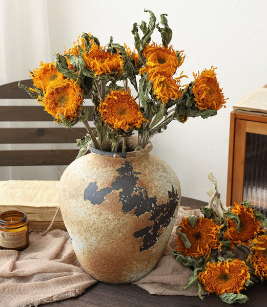 Natural Decorations, A Bunch of Sunflowers, Flower Arrangement, Handmade Artificial Flowers for Home Decor, Natural Dried Sunflower Stems-Silvia Home Craft