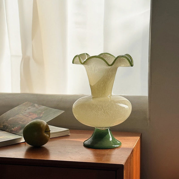 Bouquet Flower Vase, Vintage Glass Flower Vases, Water Holding Flower Vases, Glass Bud Vases, Handmade Flower Vases on Table-Silvia Home Craft