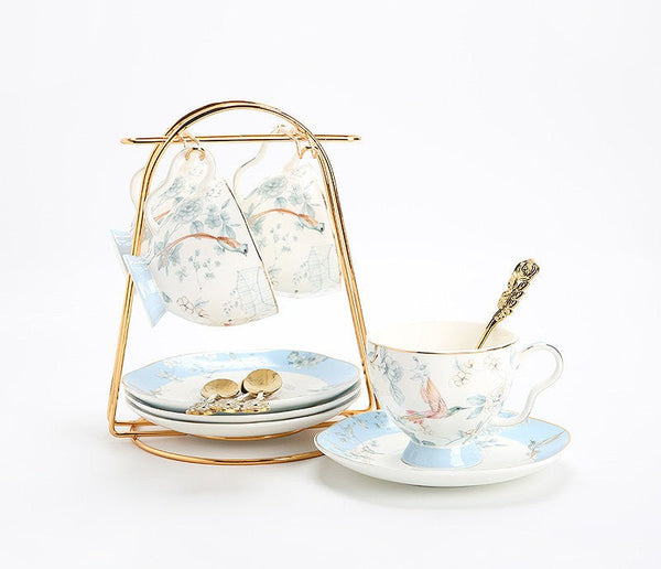 Porcelain Coffee Cup, Ceramic Tea Cup Set, Luxury Tea Cup with Saucer, Elegant Coffee Cup, Porcelain Tea cups, British Tea Cup Set, Afternoon Tea Cup with Saucer Set-Silvia Home Craft