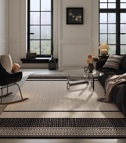 Bedroom Modern Rugs, Large Modern Rugs for Living Room, Dining Room Geometric Area Rugs, Contemporary Modern Rugs for Office-Silvia Home Craft