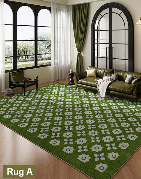 Mid Century Modern Rugs, Colorful Geometric Rugs for Dining Room, Minimalist Modern Rugs for Bedroom, Colorful Absract Rugs for Living Room-Silvia Home Craft