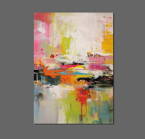 Simple Painting Ideas, Hand Painted Wall Painting, Extra Large Paintings for Living Room, Modern Abstract Art for Bedroom, Abstract Acrylic Wall Painting-Silvia Home Craft