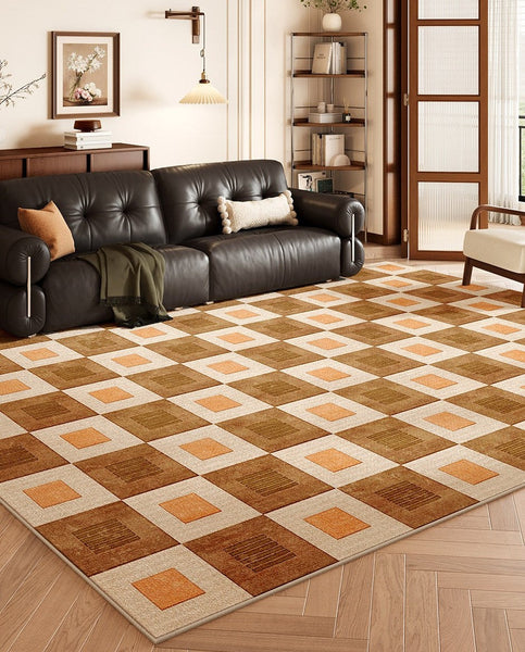Large Modern Rugs for Living Room, Modern Rug for Living Room, Geometric Contemporary Rugs for Dining Room, Bedroom Floor Rugs-Silvia Home Craft