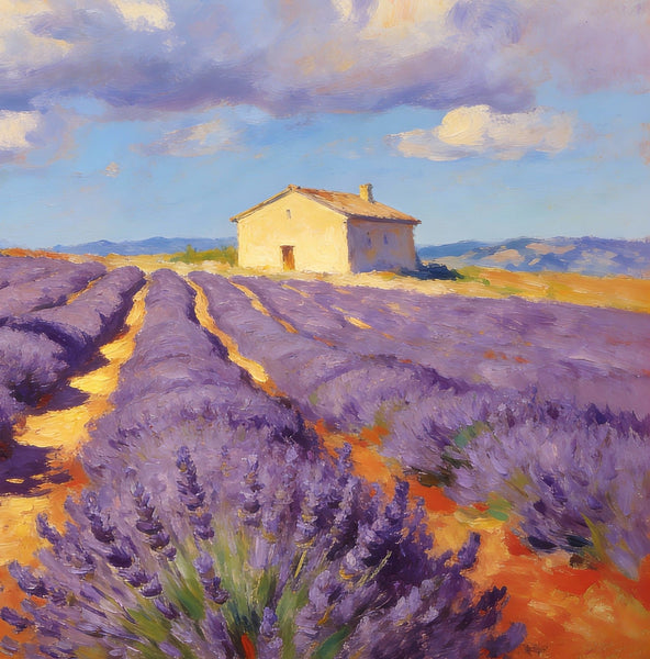 Original Small Paintings on Canvas, Provence lavender fields, Hand Painted Canvas Art, Small Landscape Paintings, Small Paintings on Canvas-Silvia Home Craft