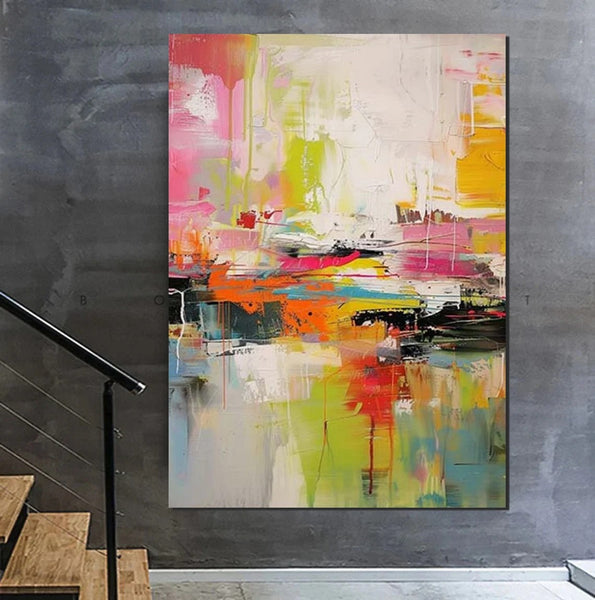 Simple Painting Ideas, Hand Painted Wall Painting, Extra Large Paintings for Living Room, Modern Abstract Art for Bedroom, Abstract Acrylic Wall Painting-Silvia Home Craft
