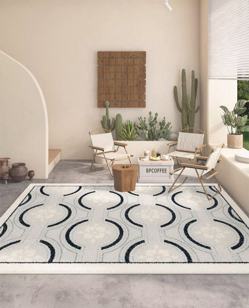 Dining Room Abstract Floor Rugs, Contemporary Area Rugs Next to Bed, Hallway Modern Runner Rugs, Modern Rugs under Coffee Table-Silvia Home Craft