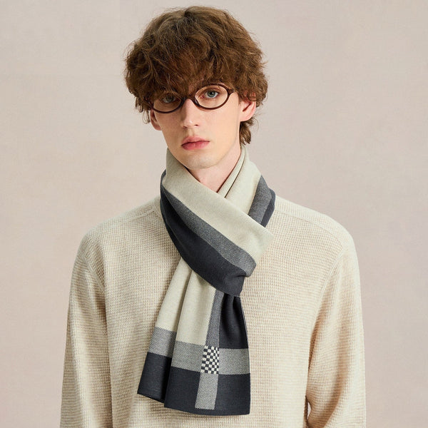 Business Casual Scarf for Men, Formal Men Scarf Styles, Men's Winter Scarves, Long Wool Man Scarf, Fashion Men Scarf, Unique Gifts for Men, Men's Wool Scarf Winter-Silvia Home Craft