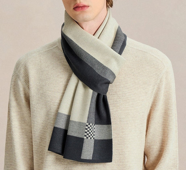 Business Casual Scarf for Men, Formal Men Scarf Styles, Men's Winter Scarves, Long Wool Man Scarf, Fashion Men Scarf, Unique Gifts for Men, Men's Wool Scarf Winter-Silvia Home Craft