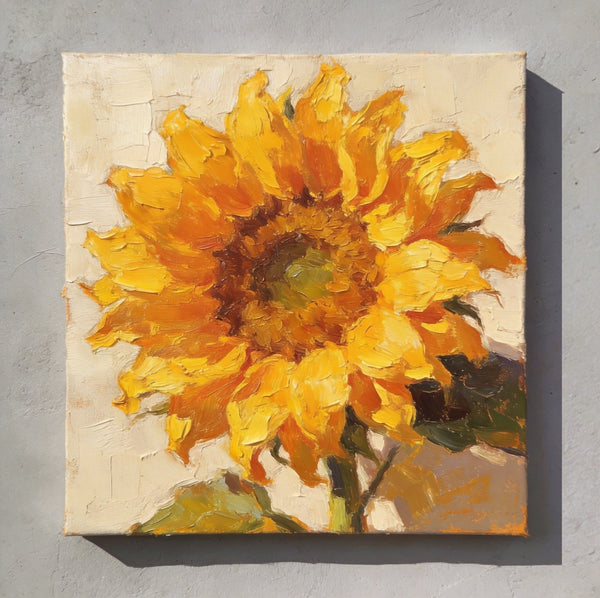 Hand Painted Canvas Art, Small Canvas Artwork, Sunflowers Still Life Painting, Original Flower Paintings, Buy Small Artwork Online-Silvia Home Craft