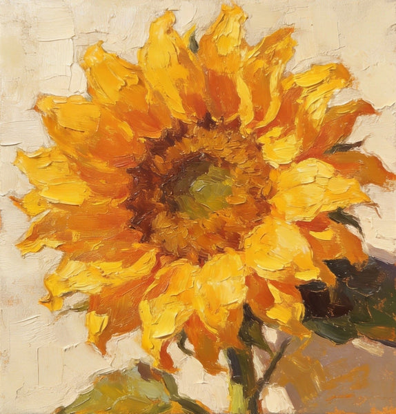 Hand Painted Canvas Art, Small Canvas Artwork, Sunflowers Still Life Painting, Original Flower Paintings, Buy Small Artwork Online-Silvia Home Craft